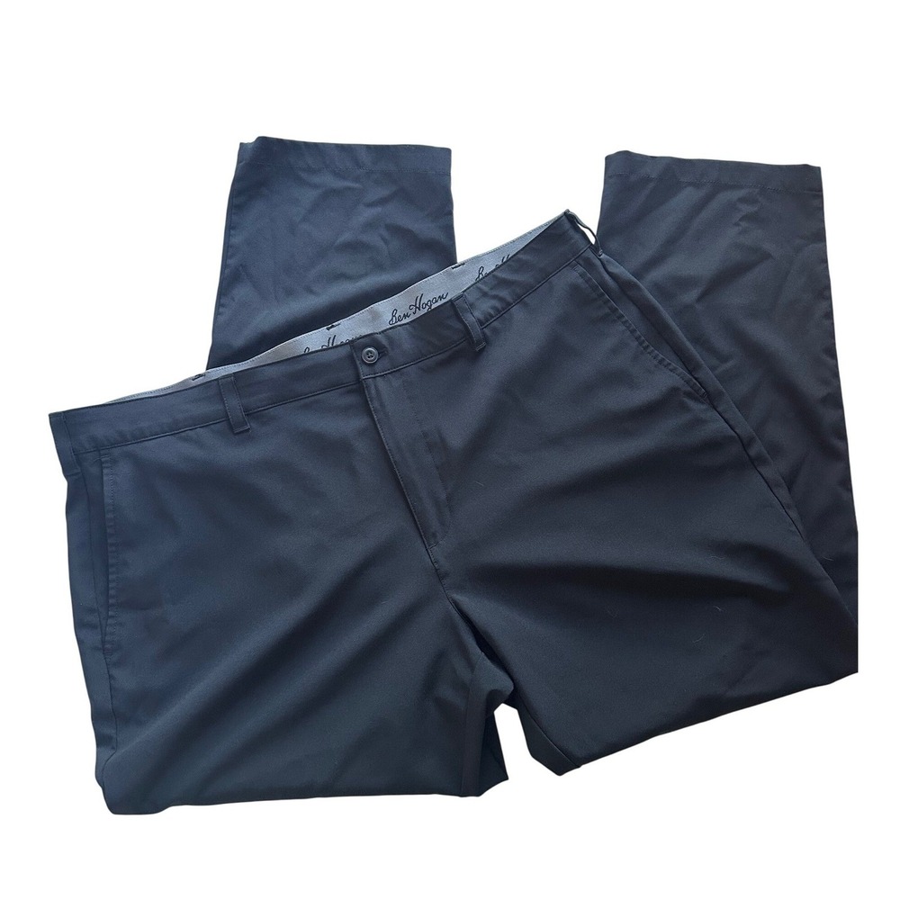 Ben Hogan Mens Black Performance Golf Pants Stretch Waist 40x30 Straight Leg